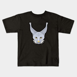 silver caracal cat face Kids T-Shirt